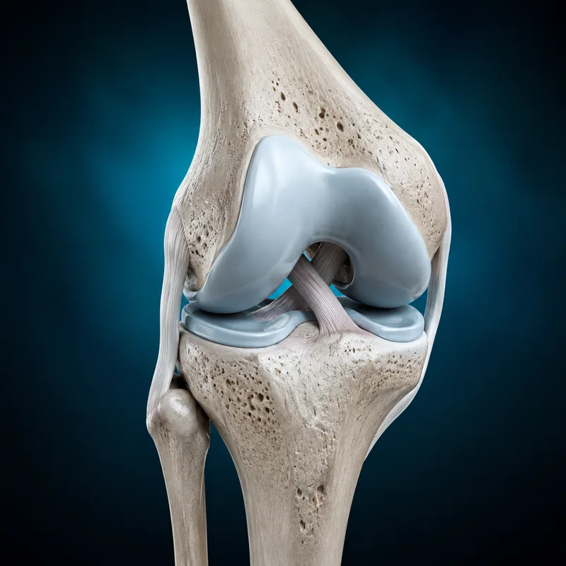 Sección de una rodilla con cartílago y líquido sinovial: cómo actúa Flexosamine